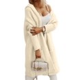 thumbnail image 2 of Long Sleeved Fall Winter Women Casual Hooded Knit Coat Loose Long Cardigan with Pocket, 2 of 6