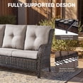 thumbnail image 3 of Giantfurnni Outdoor Wicker 3-Seater Deep Seat Rattan Sofa with Removable Cushion, Patio, Balcony, Deck Furniture, 3 of 9