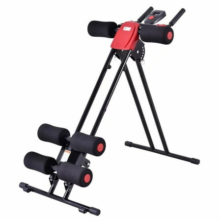 Akoyovwerve Ab Crunch Machine Adjustable Abdominal Exercise Equipment, Straight Linear Type Ab Core Cruncher for Home Gyms Fitness
