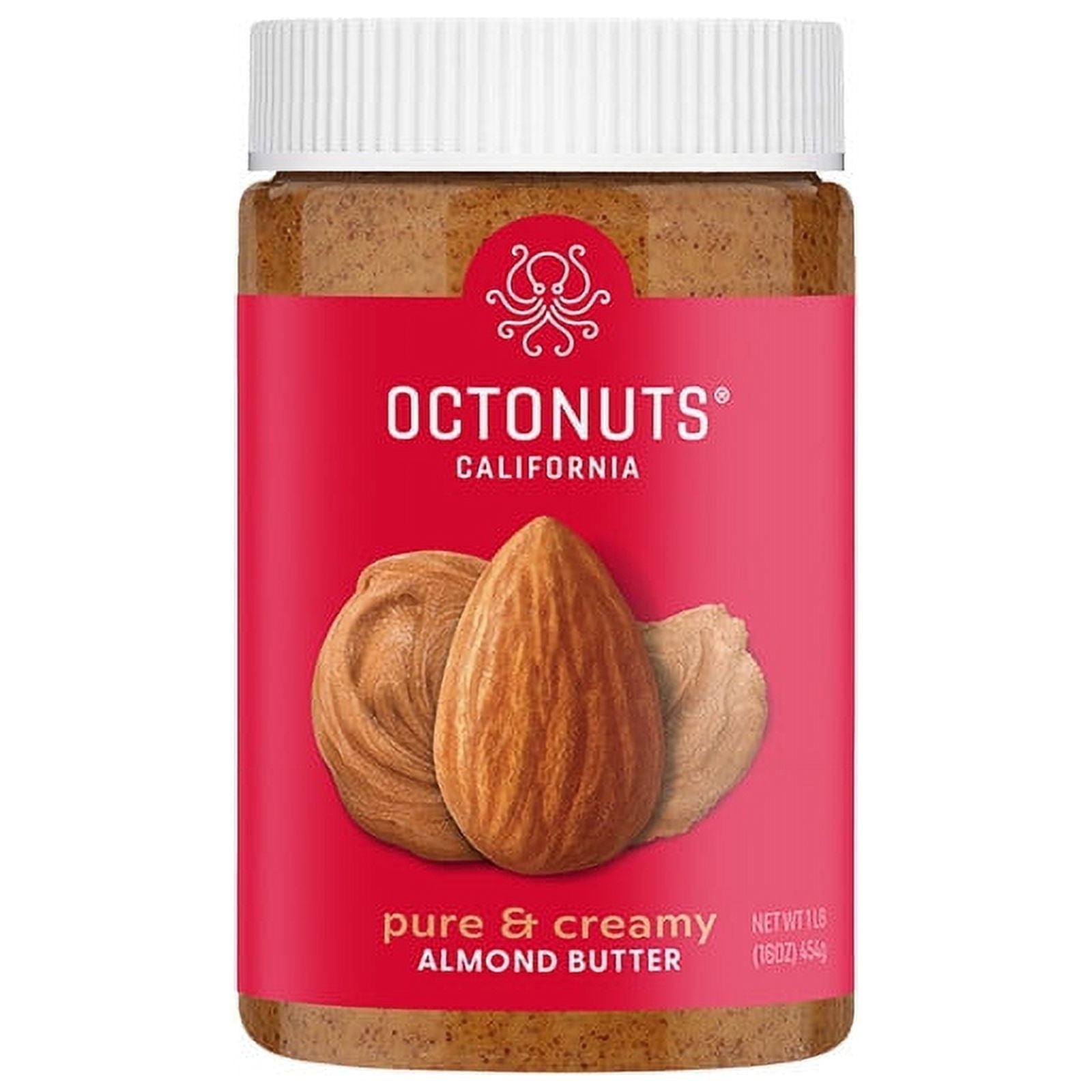 (2 pack) Octonuts Dry Roasted Almond Butter 16oz - Pure Creamy Nut Butter - Heart Healthy and Delicious - Gluten Free, Vegan, Kosher, Paleo, Non-GMO Nut Butters Single Ingredient