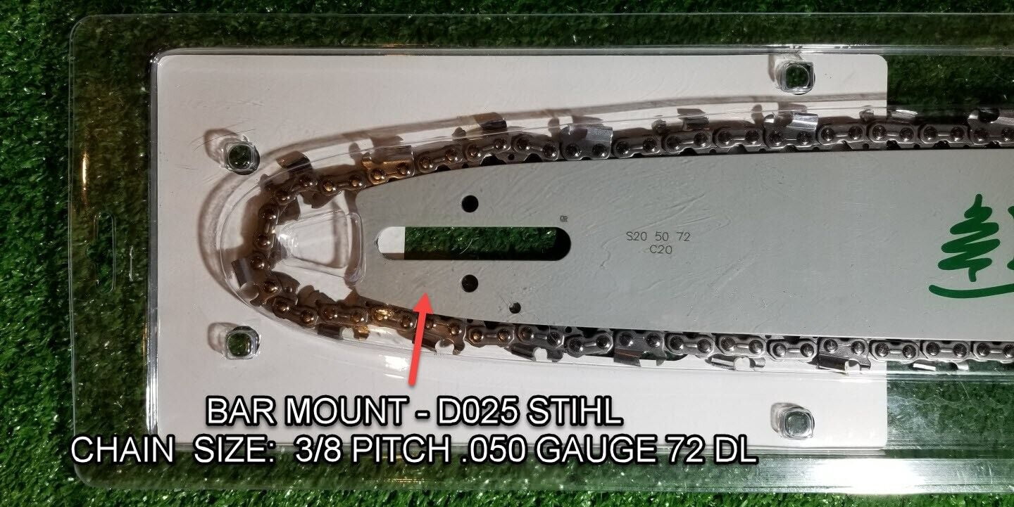 TriLink 18” Bar & 2 Chain Combo – 3/8 .050 66 DL – D025 Mount – Fits Stihl