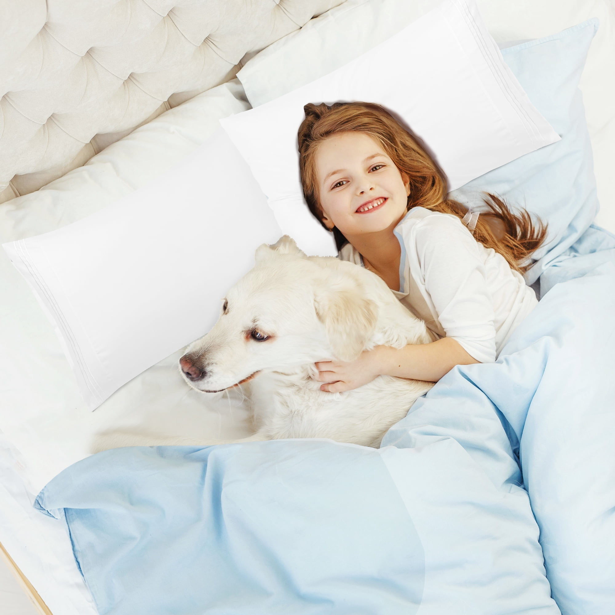 Unique Bargains Polyester Microfiber Soft With Zipper Pillowcases 2 Pcs White Euro
