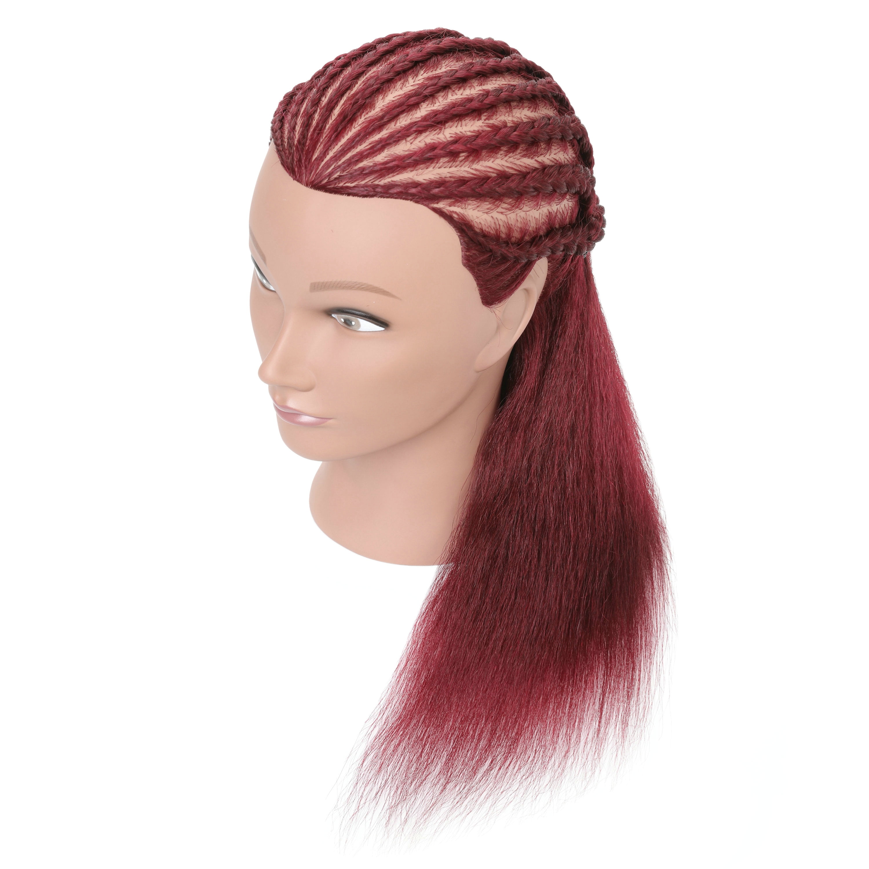 RYHAIR African American Mannequin Head 100% Human Hair for Practice Braiding Styling Cosmetology Barber Training with Stand