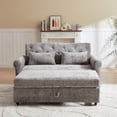thumbnail image 4 of Newboti Furniture 58.27" 3 in 1 Loveseat Sofa Bed, Chenille Fabric Pull Out Couch Sleeper,Full K/D Bcak Frame, Seat Frame And Armrest & 2 Pillows for Living Room Functionl Sofa Bed 61865, 4 of 15