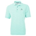 thumbnail image 2 of Men's Cutter & Buck Mint Cleveland Browns Virtue Eco Pique Botanical Print Recycled Polo, 2 of 3