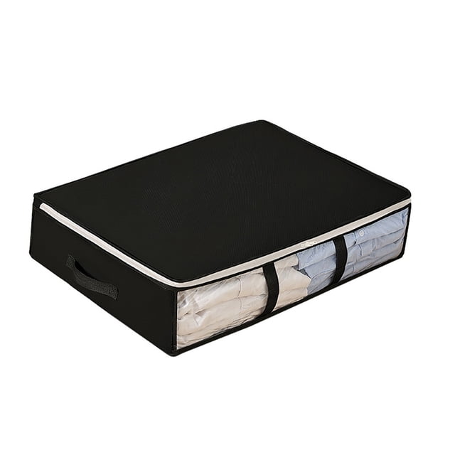Cqxid Under Bed Storage Large Underbed Storage Bags Organizer Container Blankets Clothes Comforters Foldable Storage Bags With Clear Window Foldable Travel Bedroom Storage