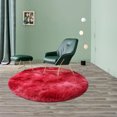 thumbnail image 6 of AuroraX Fluffy Living Room Area Rug Plush Ultra Soft Red Non-Slip Backing Bath Mat Rug Art Deco Round, 6 of 7