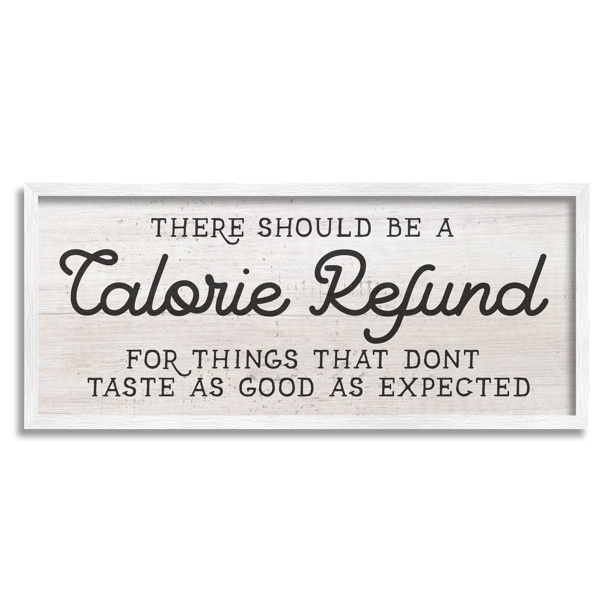Stupell Industries Calorie Refund Don't Taste Good Funny Kitchen Phrase, 24 x 10, Design by Daphne Polselli