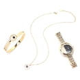 thumbnail image 4 of Conjunto de joyería Bling Bling con reloj y collar dorado, 4 of 14
