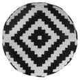 thumbnail image 3 of LR Home Small Diamond Indoor Round Pouf, Black/White, 18" x 18" x 14", 3 of 8