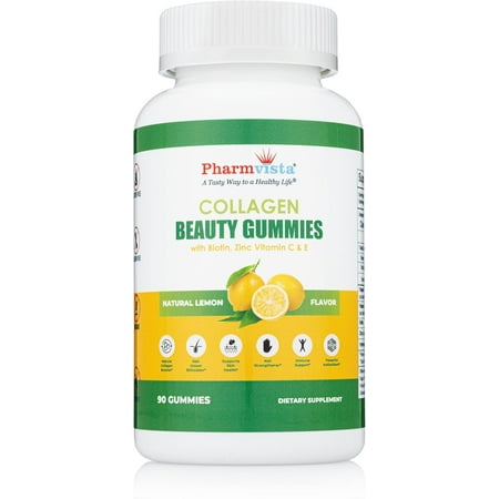 Collagen Gummies with Biotin, Zinc, Vitamins C & E for Hair Skin and Nails Support, 90ct