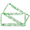Beautiful Swirly Floral St Patricks Day License Plate Frame 2 Pack