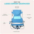 thumbnail image 4 of Ostrich Ladies Comfort Backpacker, Outdoor Beach & Pool Chair with Backpack Straps, Blue, 4 of 13