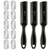 3Pcs Hair Razor Combs Double Side Hair Cutting Comb with 10Stainless Steel Blade