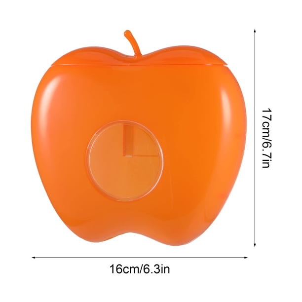 Inteprter Caja a prueba de polvo de aplicaciones amplias del contenedor de envolturas de plástico en forma de manzanas de cocina limpia y Almacenamiento y organización del hogar naranja