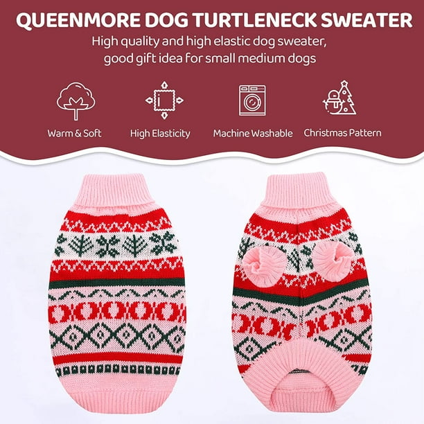 Turtleneck Dog Sweater Warm Dog Christmas Sweater Knitted Dog Clothes for Small Medium Dogs Size Large Walmart