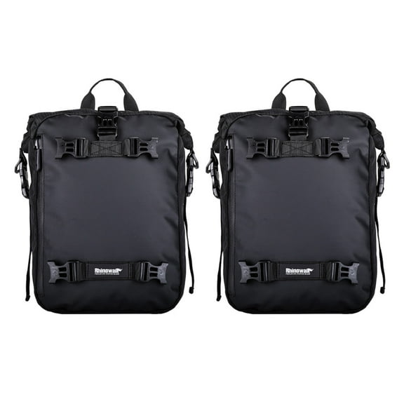 Rollbacks & More 2X Rhinowalk Pannier Bag Bicycle Waterproof Motorbike Road Rear Rack Cycling Seat Backpack 20L(Black)