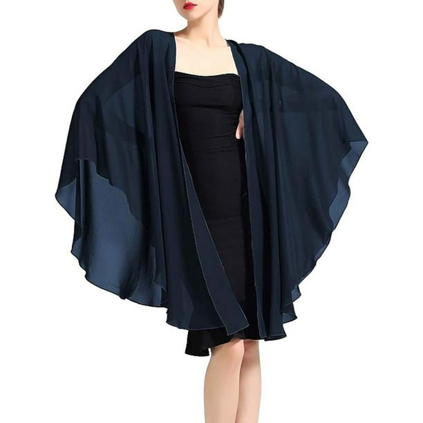 Bufanda de gasa estola bolero vestido de noche para mujer fiesta boda novia primavera verano chaqueta Walmart en linea