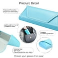 thumbnail image 2 of Portable Leather Spectacle Case Hard Shell, Compression-Resistant Sunglasses Bag, Lightweight unisex Spectacle Case(blue), 2 of 6