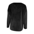 thumbnail image 4 of ClodeEU Women's V Neck Long Velvet Sleeve Tops ,Casual Fashions Basic Loose Fit Tunic T Shirts Black,Womens Plus XL, 4 of 8