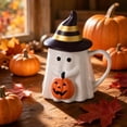 thumbnail image 7 of CuiLiyq Halloween Ghost Ceramic Mug, Cute Ghost Coffee Cup with Pumpkin Decoration, Spill Resistant Drinkware, Fall Tabletop Decor, Holiday Gathering Accessory, 7 of 7