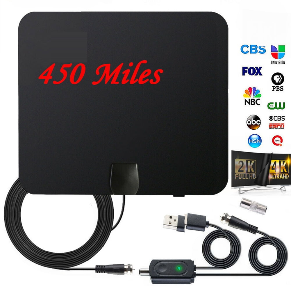 Indoor TV Antenna+ Digital Aerial HD Freeview Amplified Thin HDTV 450