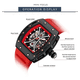 thumbnail image 2 of Reloj De Cuarzo De Silicona Impermeable A La Moda Rojo Malubero Malu1825, 2 of 3