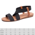 thumbnail image 2 of Sandalias planas elásticas para mujer sandalias con correa cruzada antideslizantes sólidas para viajes al aire libre, 2 of 6