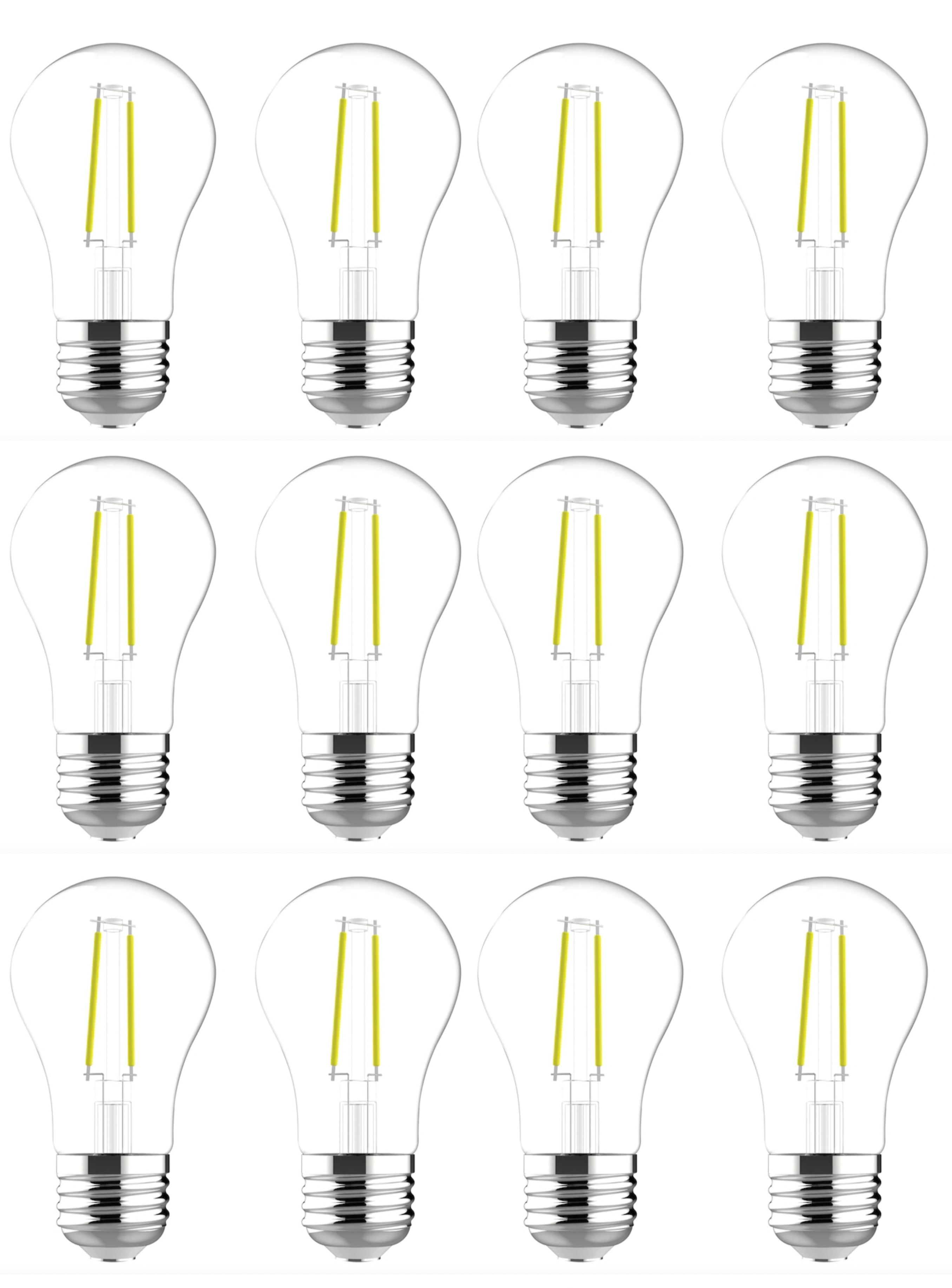 (12 bulbs) GE classic LED A15, 3.5 watt, 300 lumen 40 watt replacement, Dimmable, medium base, soft white 2700K Ceiling Fan Light bulb
