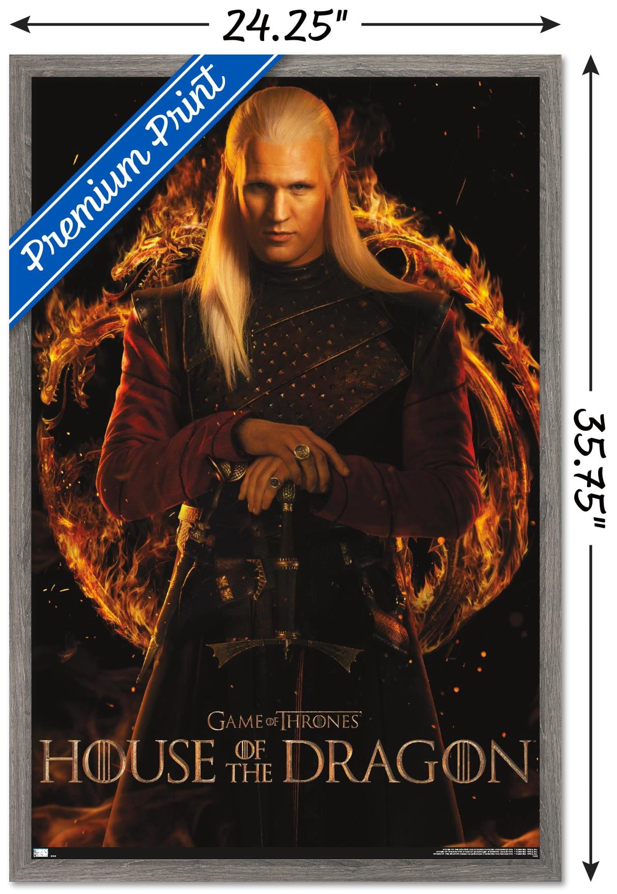 House of the Dragon - Daemon One Sheet Wall Poster, 22.375" x 34" Framed