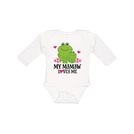 

Inktastic Mamaw Loves Me Granddaughter Gift Baby Girl Long Sleeve Bodysuit
