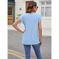 thumbnail image 4 of Mengpipi Womens Tops Textured Cap Sleeve Lightweight Casual Knit Shirts S-XXL, 4 of 5