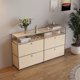 thumbnail image 2 of Mueble de TV moderno de acero inoxidable USM, módulo de almacenamiento, aparador combinado, cómoda para sala de estar, madera, yema de huevo, 2 of 4