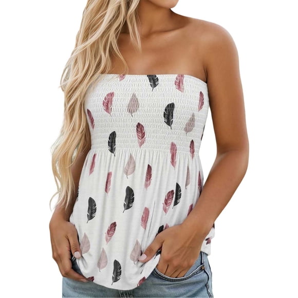HNMKIU Womens Tank Top Women's Striped Print Tank Top Sleeveless Casual Loose Fit Stretchy T Shirt With Ruffled Waistband For Spring Summer