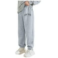 thumbnail image 4 of Gubotare Fleece Jogger Pants Little Kid to Big Boy Sweatpants (Light Gray,12-14 Years), 4 of 9