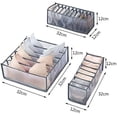 thumbnail image 2 of FNNMNNR Sock Drawer Organizer Divider 3 Packs Underwear Organizer, 24 Cell Collapsible Closet Cabinet Organizer Underwear Storage Boxes for Storing Socks, Bra, Ties, Belts (Grey), 2 of 5
