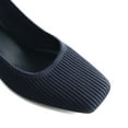 thumbnail image 4 of BURUDANI Women's Chunky Heels Square Toe Work Pumps Comfortable Slingback Knitted Closed Toe Dress Wedding Shoes, 4 of 6