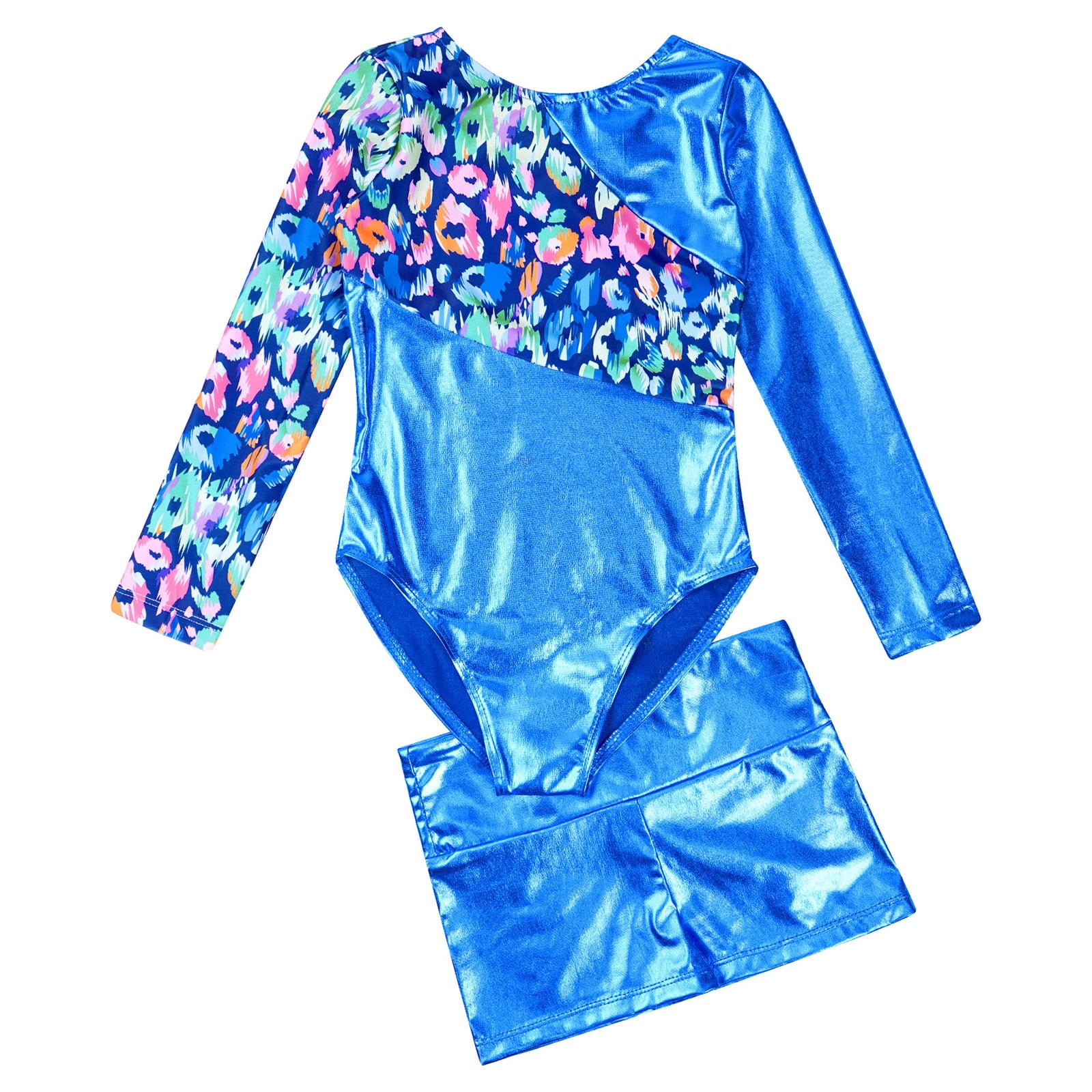 inhzoy Girls Gymnastics Leotards with Athletic Shorts Dance Outfits ...