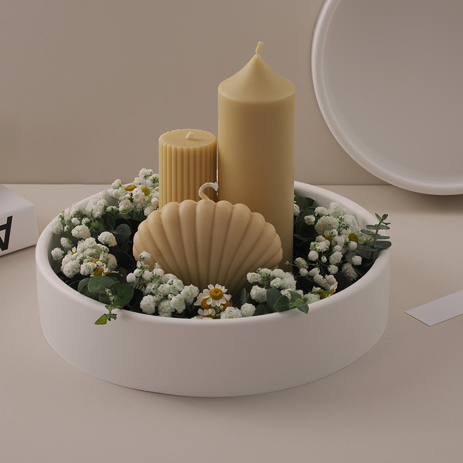 COMEET Storage Bowl Molds,Round Storage Bowl Silicone Molds Candle Tray Molds Plaster Molds Epoxy Resin Molds Castings Molds Flower Pots Molds