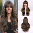 thumbnail image 1 of Perruques Synthétiques Cheveux Marron Perruques Mode Femme Ondulée Longue Perruque Caractéristiques:, 1 of 6