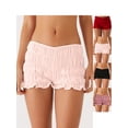 thumbnail image 1 of Nituyy Womens Low Rise Shorts Solid Color/Plaid Tiered Smocked Casual Summer Short Pants, 1 of 9
