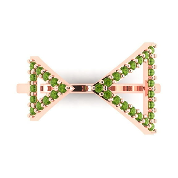 0.2475 ctw Statement Anniversary Ring for Women | Round Cut Natural Peridot | Hyperallergenic Solid 14K Rose Gold