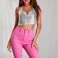 thumbnail image 4 of Intimates Women's Metal Sequins Open Back Halter Top Vest, 4 of 5