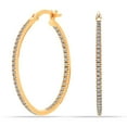 thumbnail image 2 of Charmsy Gold Plated Multi CZ Click Top Hoop Earrings for Women 29 MM, 2 of 6
