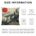 thumbnail image 6 of Acheng Throw Pillow Cover Japanese Bamboo Pillow case Asian Ink Painting Black Tree Stems Red Sun Mountains Decorative Pillow Case Funny Home Decor Square Cushion Pillowcase,2 Pcs White, 6 of 6