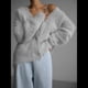 thumbnail image 5 of Cárdigan de Mujer, Suéter de Larga, Cárdigan con Botones y Cuello en V, Prenda de Punto de Moda. Gris S, 5 of 10