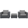 thumbnail image 4 of Modern Contemporary Urban Design Outdoor Patio Balcony Garden Furniture Lounge Sectional Sofa Set, Sunbrella Rattan Wicker, Grey Gray, 4 of 6