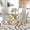 42" Table with 6 Beige Chairs, variant on Sumdeal Modern Elegance Glass Dining Table Room Set: Tempered Glass Table with 4 Luxurious Chenille Dining Chairs