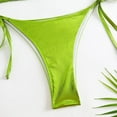 thumbnail image 3 of SWSMCLT Women's 2 Piece Bikini Set Sexy Swimsuit Halter Brazilian String Metallic Tie Up Bathing Suit Adjustable Swimwear Light Green Small, 3 of 4
