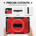 thumbnail image 4 of Decase Shockproof Case for iPad 9th/ 8th/ 7th Generation 10.2", Military Grade Protection Rotating Stand Hand Strap Shoulder Strap Kids Friendly Bumper Rugged Case for iPad 10.2 inch 2021-2019,Red, 4 of 9